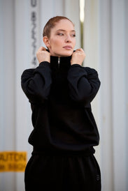 Sudadera oversize para mujer HARMONY con cremallera de media longitud - BioTechUSA Spain