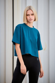 Heavyweight Oversized Cropped camiseta para mujer - BioTechUSA Spain