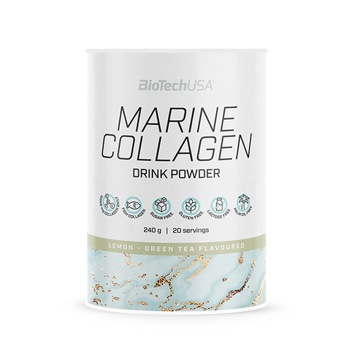 BioTechUSA Marine Collagen bebida en polvo de colágeno de pescado aromatizado, con vitamina C 